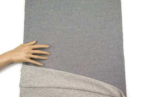 Blue and Off White Twill French Terry Knit Fabric 2.5 yards Extra Wide